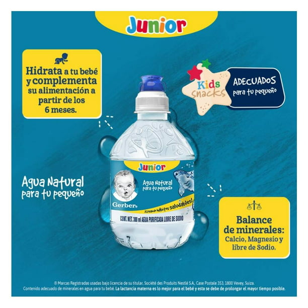 Agua Purificada Gerber para bebés 6 Botellas 1l c/u