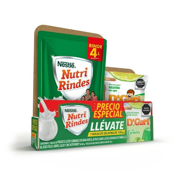 Paquete Nestlé Nutri Rindes Producto Lácteo Combinado Con Grasa Vegetal 460 G Más Gelatina D 4548