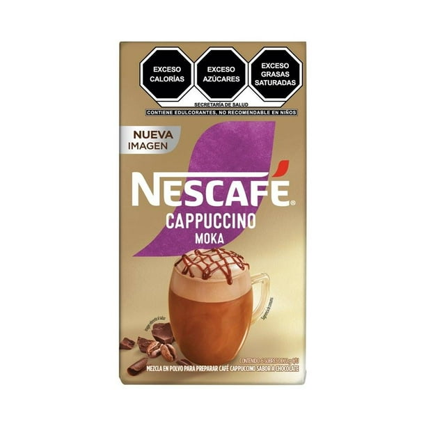 Mezcla en polvo para preparar café Nescafé cappuccino moka sabor chocolate 6 sobres de 22 g c/u