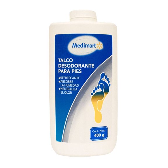 Talco desodorante Medimart para pies 400 g