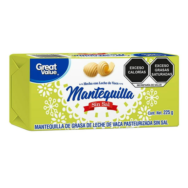 Mantequilla Great Value sin sal en barra 225 g