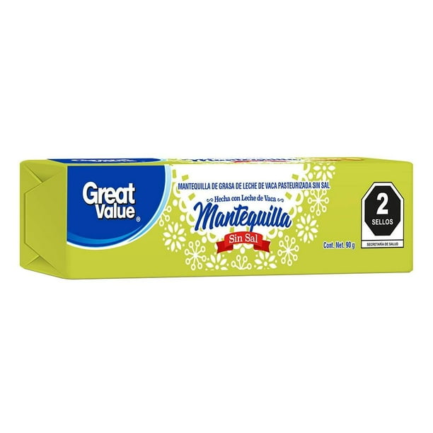 Mantequilla Great Value sin sal en barra 225 g