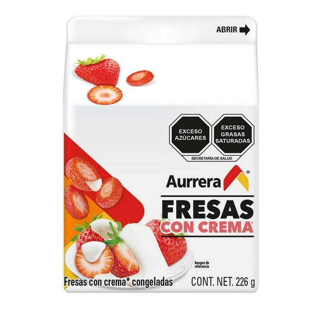 Fresas rebanadas Aurrera con crema 226 g