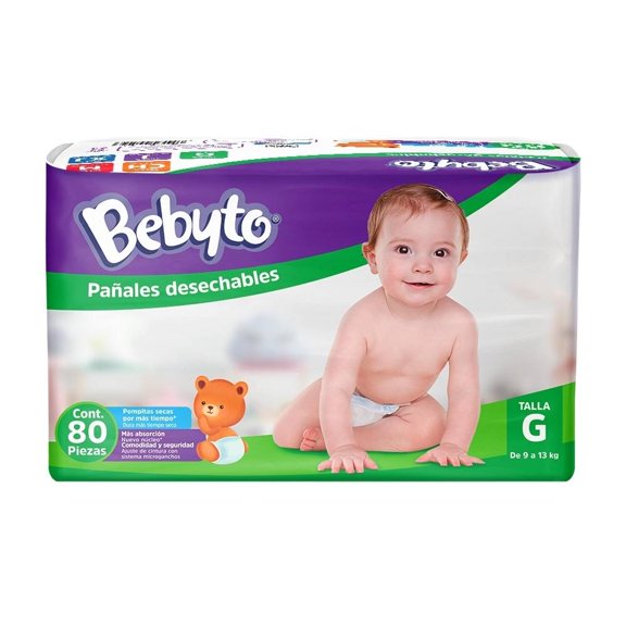 Pañales Bebyto talla grande unisex 80 piezas