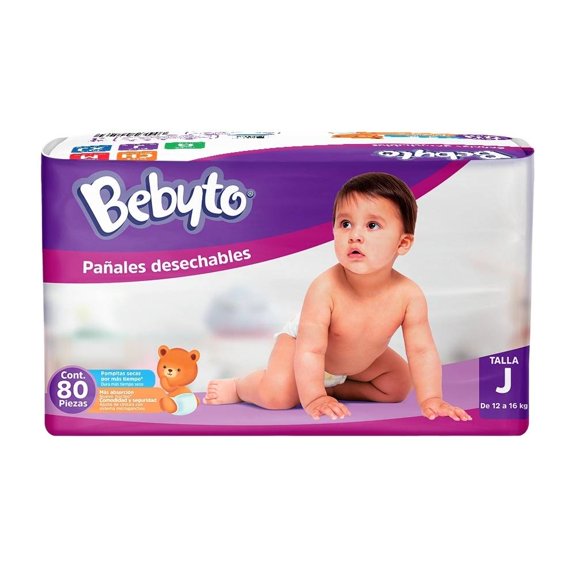 Pañales Bebyto talla jumbo unisex 80 piezas