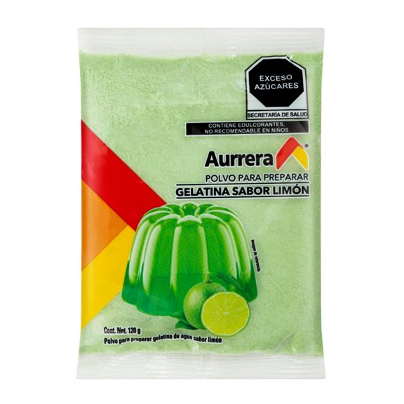 Polvo para preparar gelatina Aurrera limón 120 g