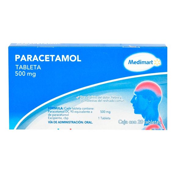 Paracetamol Medimart 500 mg 20 tabletas