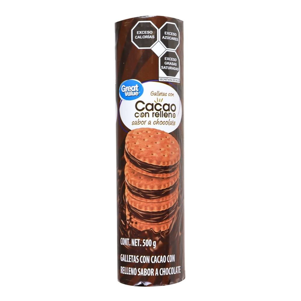 Galletas Great Value Sándwich Cacao Chocolate 500 G Walmart 1608