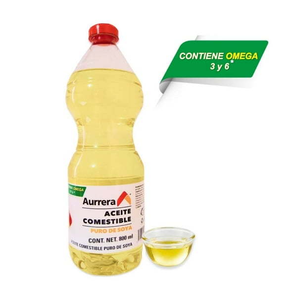 Aceite comestible Aurrera puro de soya 800 ml