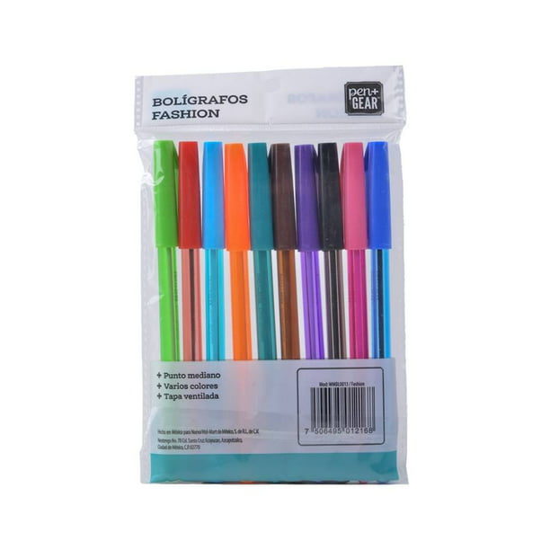 Bolígrafos Retráctiles Pen+Gear 3 Piezas Colores Básicos Negro, Azul y Rojo