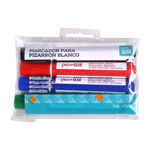 Marcador Pen+Gear Multicolor para Pizzarrón Blanco 4 Piezas