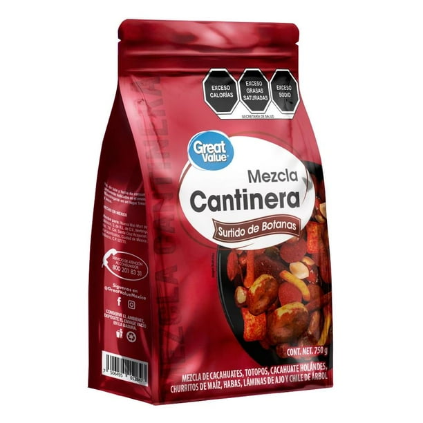 Cacahuates Great Value mezcla cantinera surtido de botanas 750 g