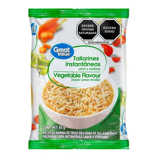 Sopa instantánea Great Value sabor a vegetales 85 gr