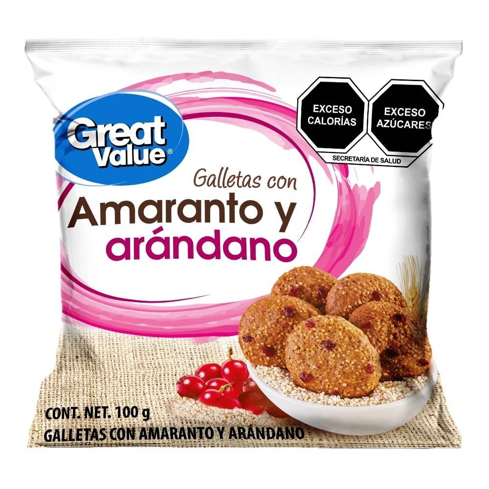 Galletas Great Value Con Amaranto Y Arándano 100 G Walmart 4008