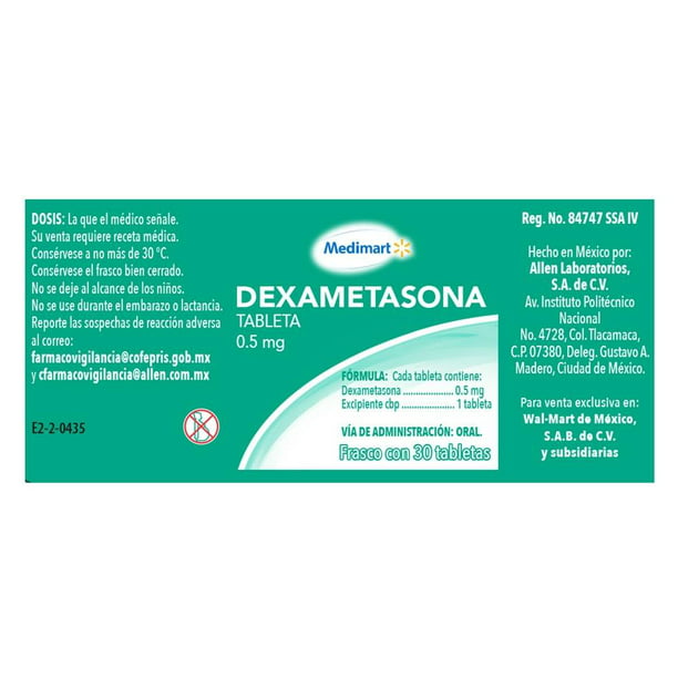 Dexametasona Medimart 30 tabletas  mg c/u | Walmart
