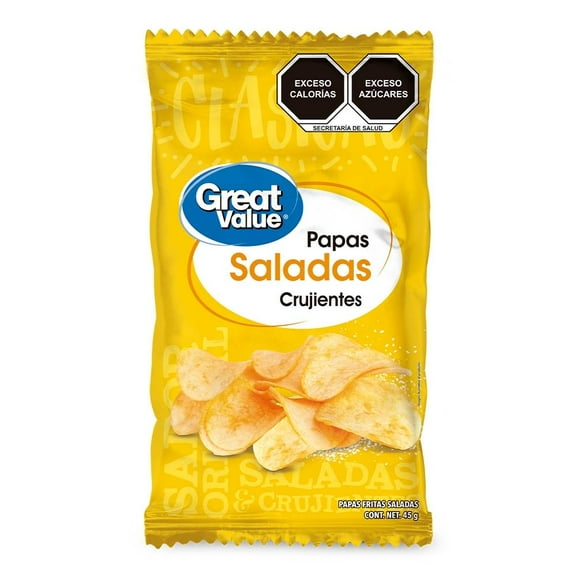 Papas fritas Great Value saladas crujientes 45 g