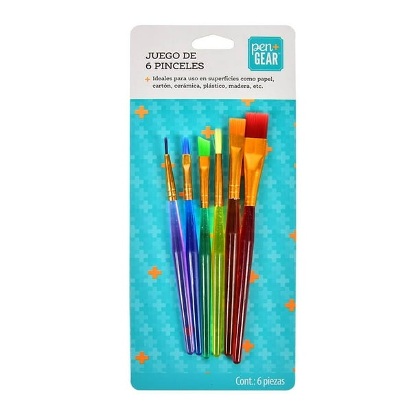 Pinceles Pen+Gear Multicolor 6 Piezas