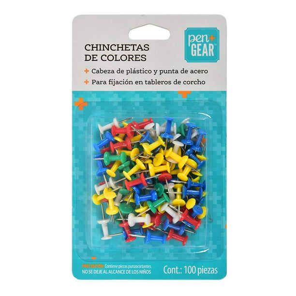 Chinchetas para Tablero de Corcho Pen+Gear Colores 100 piezas