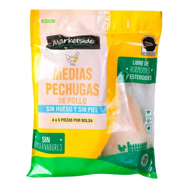 Pechuga de pollo con hueso y sin piel 800 g aprox.