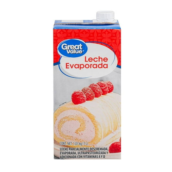 Leche evaporada Great Value ultrapasteurizada 1 l