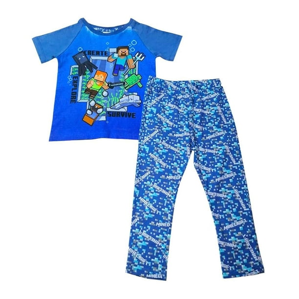Pijama termica, 10-12 (10 a 12 años), Minecraft, para niño