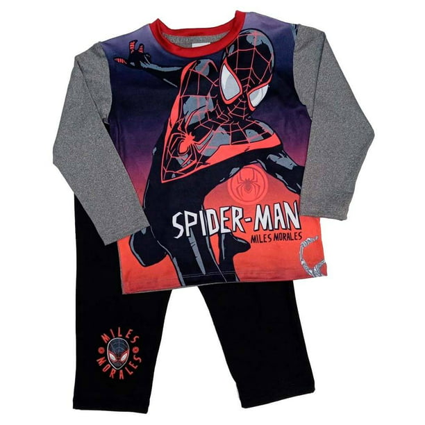Marvel Spiderman Miles Morales - Pijama de hombre con patrón completo para  dormir, pantalones de pijama para adultos, Negro 