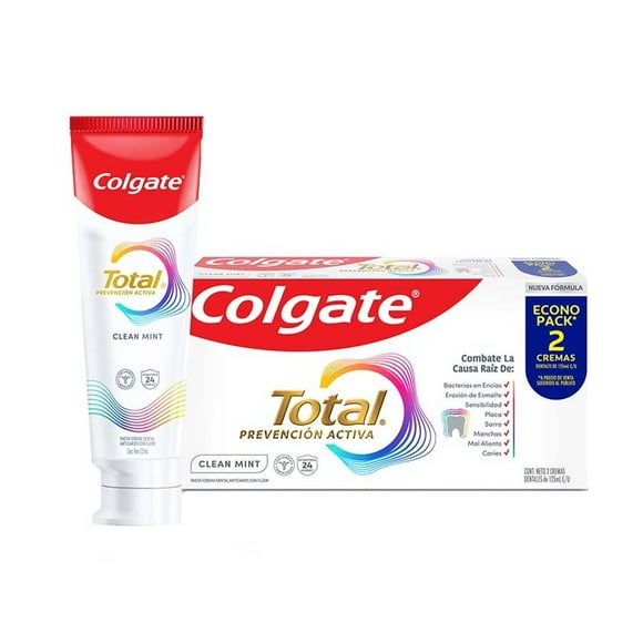 Pasta dental Colgate Total 12 total 12 clean mint 2 pzas