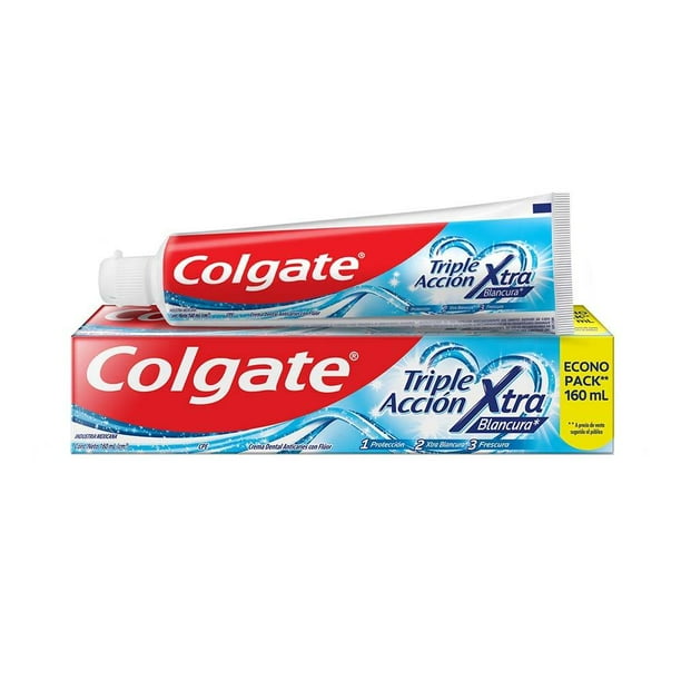 Pasta Dental Blanqueadora Colgate Triple Acción Blancura Protección Anticaries 160 ml