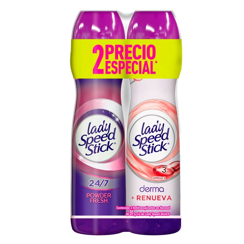 Antitranspirante Lady Speed Stick varias presentaciones en aerosol para