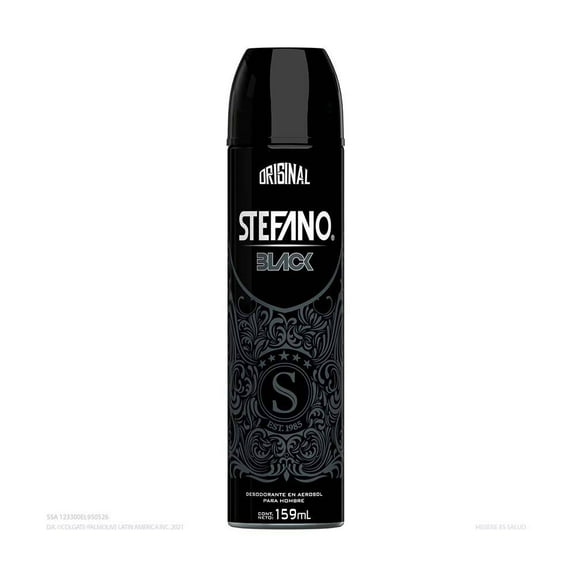 Desodorante en Aerosol Stefano Black Protección Contra el Mal Olor 159 ml