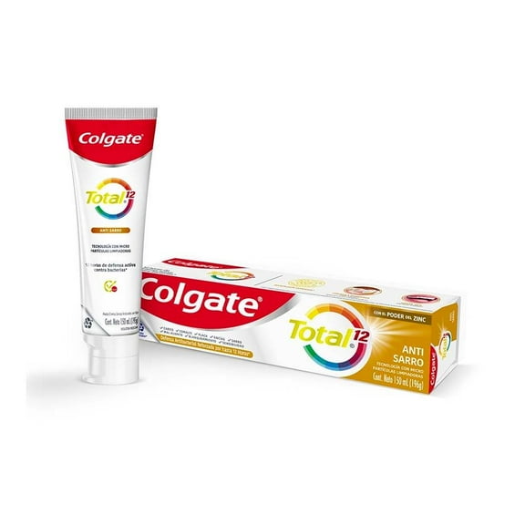 Pasta Dental Colgate Total 12 Anti Sarro, 12 Horas de Defensa contra las Bacterias 150 ml