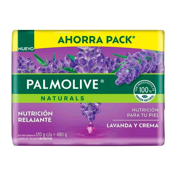 Jabón de tocador Palmolive Naturals lavanda y crema 4 pzas x 120 g c/u