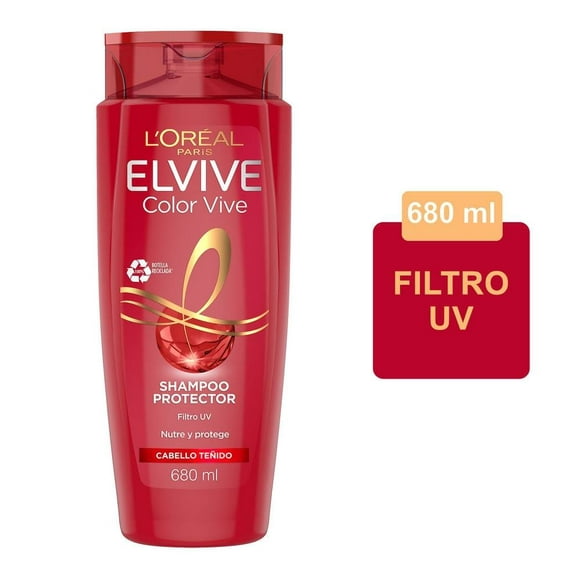 Shampoo L'Oréal Elvive color vive filtro UV cabello teñido 680 ml
