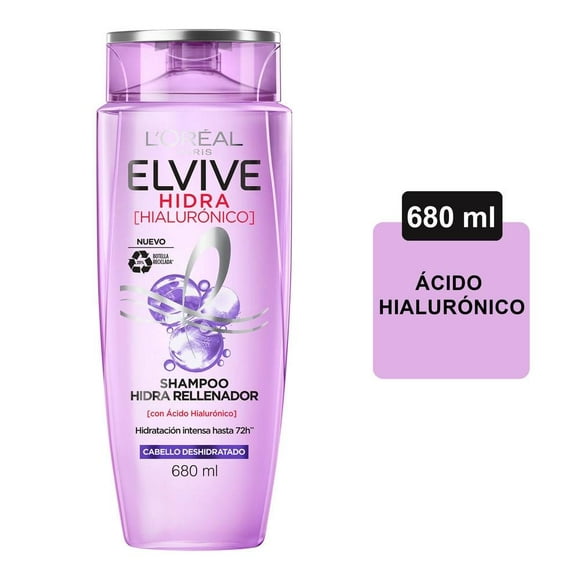 Shampoo L'Oréal Elvive hidra hialurónico cabello deshidratado 680 ml