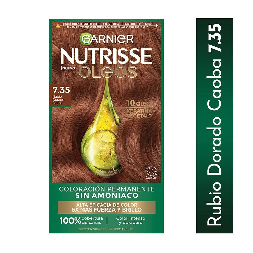 Tinte para cabello Nutrisse Oleos sin amoniaco 7.35 rubio dorado | Walmart