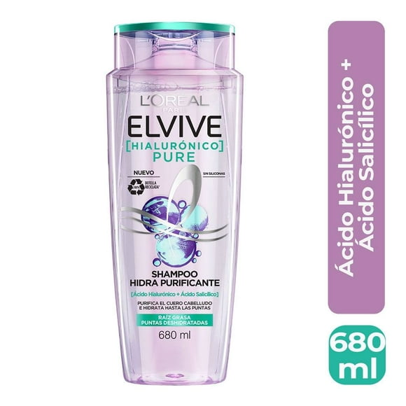 Shampoo L'Oréal Elvive hialurónico pure 680 ml
