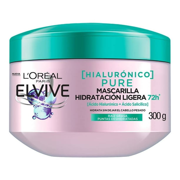 Fruta vegetales Uva Contra la voluntad Mascarilla para cabello L'Oréal Elvive hialurónico pure 300 g | Walmart