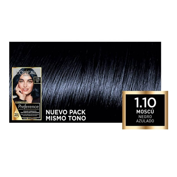 Tinte para cabello L'Oréal Preference 1.10 moscú negro azulado