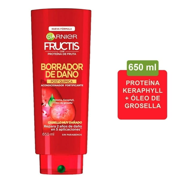 Acondicionador Garnier Fructis borrador de daño post química 650 ml