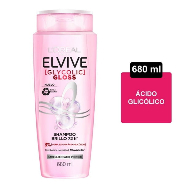 Shampoo L'Oréal Paris brillo intenso 72h cabello opaco 680 ml