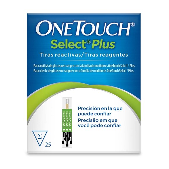 Tiras reactivas One Touch Select Plus 25 pzas