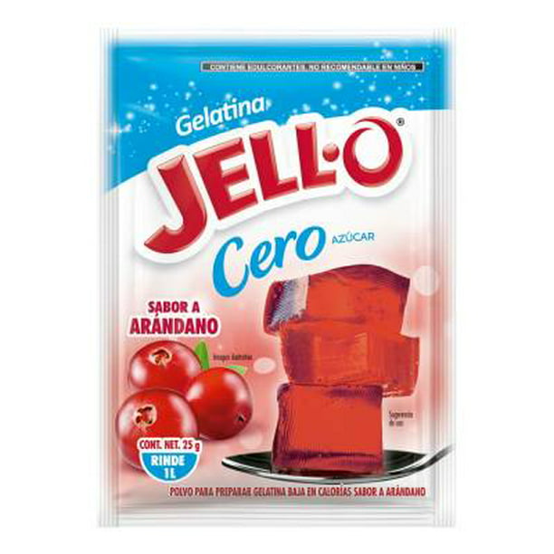 Polvo para preparar gelatina Jello sabor arándano cero azúcar 25 g