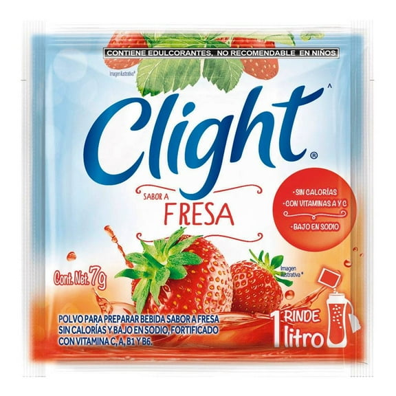 Polvo para preparar bebida Clight sabor a fresa 7 g