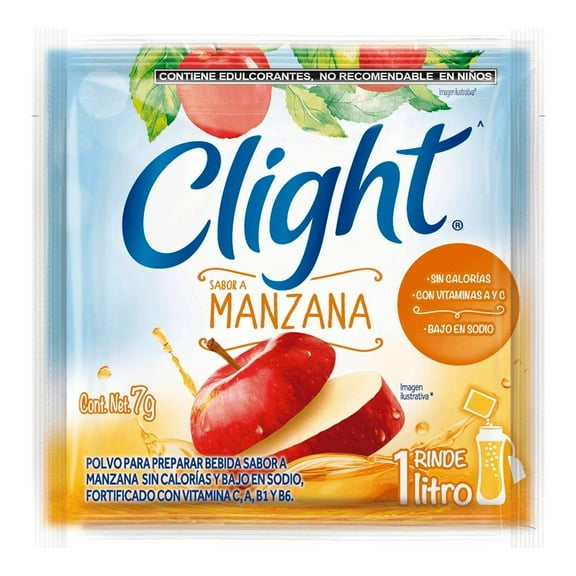 Polvo para preparar bebida Clight sabor a manzana 7 g