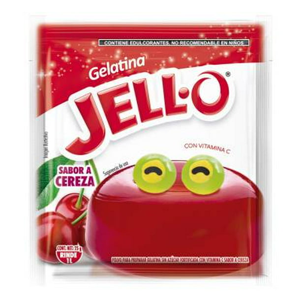 Jell-O Gelatina sin azúcar sabor cereza 0.6 oz (paquete de 4)