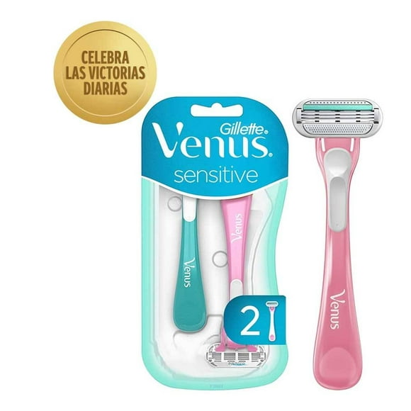 Rastrillo Gillette Venus Sensitive para mujer con aloe, para piel sensible 2 pzas