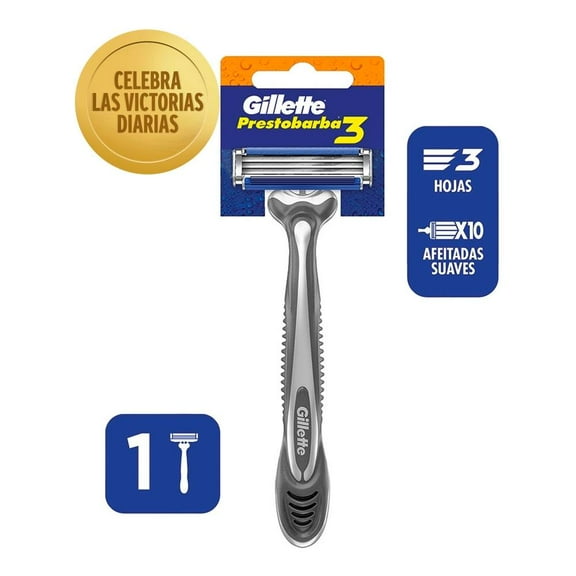 Rastrillo para afeitar desechable Gillette Prestobarba 3 con afeitadas suaves 1 pza