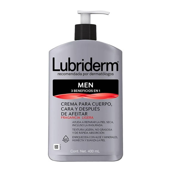 Crema corporal Lubriderm Men con fragancia 400 ml