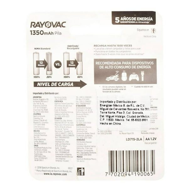 Comprobador pilas Rayovac - Audio [Packs]