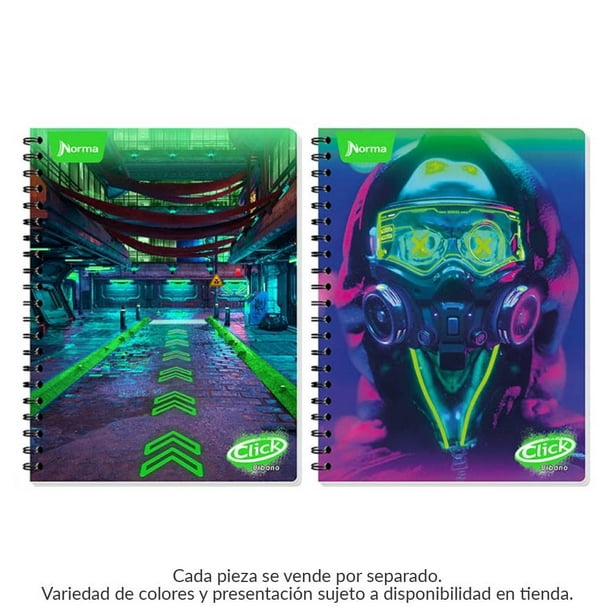Cuaderno Profesional Norma 100 Hojas de Cuadro Grande Click Urbano Varios  Colores 1 pza